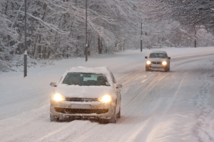 Driving in Snow Temple Hills MD