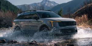 a 2024 Kia Sorento driving through a small river | Temple Hills, MD