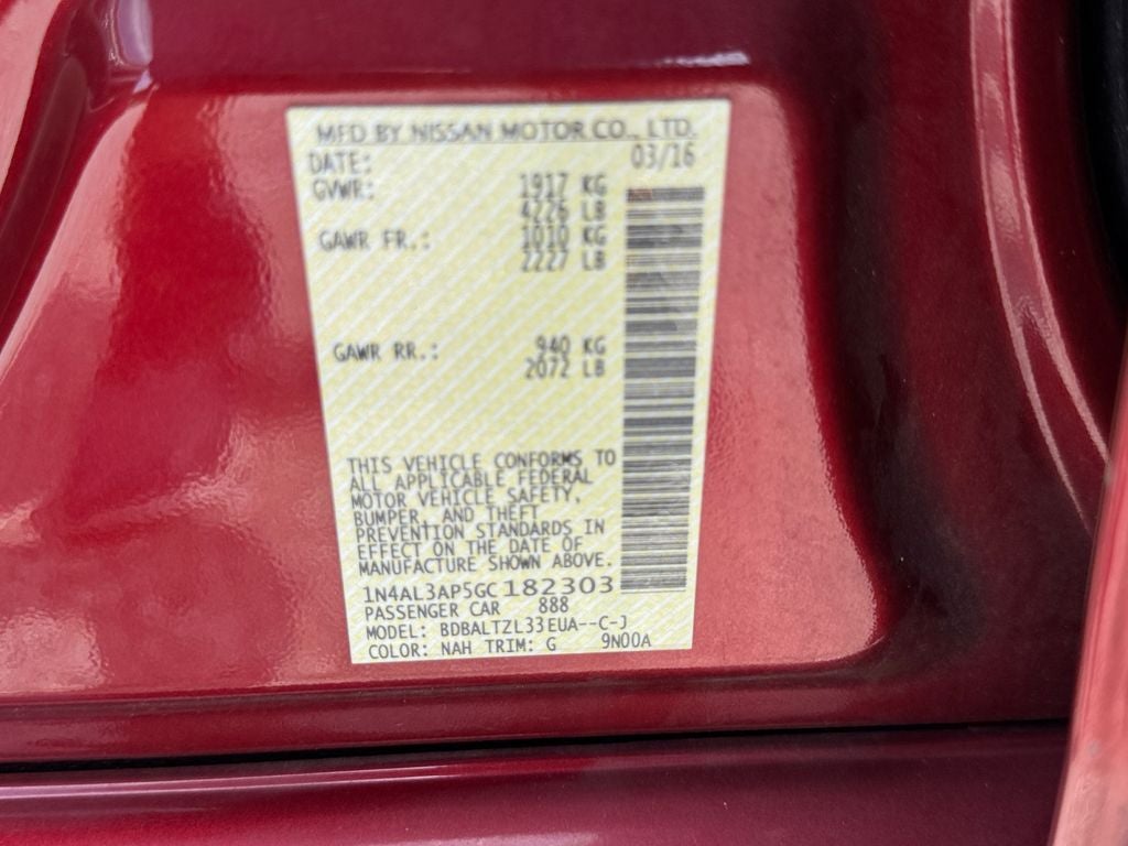 2016 Nissan Altima 2.5 SL Sunroof