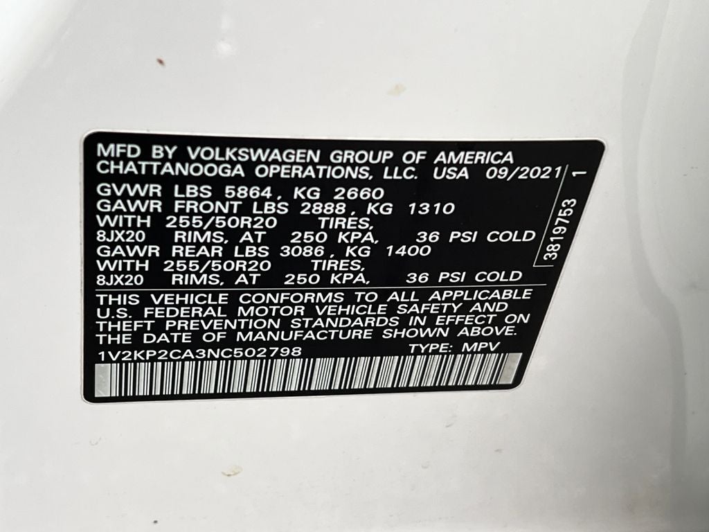 2022 Volkswagen Atlas 2.0T SE w/Technology