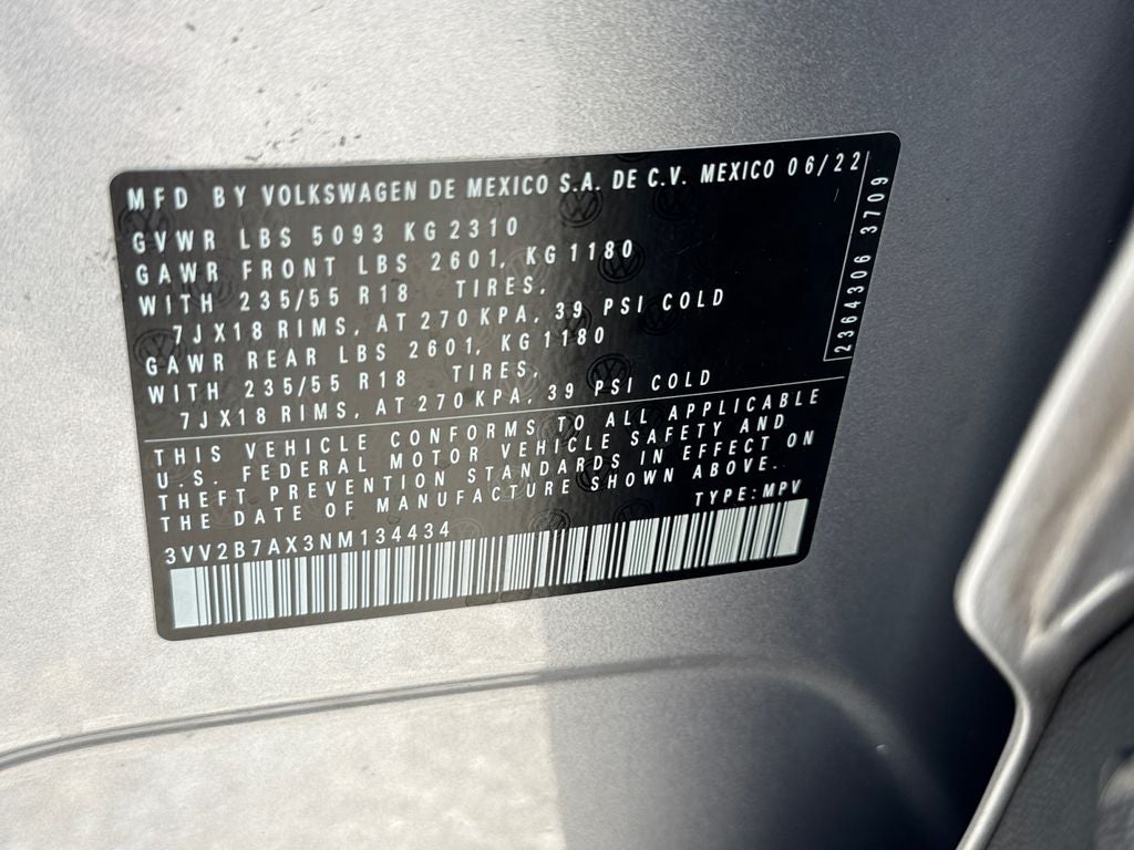 2022 Volkswagen Tiguan 2.0T SE