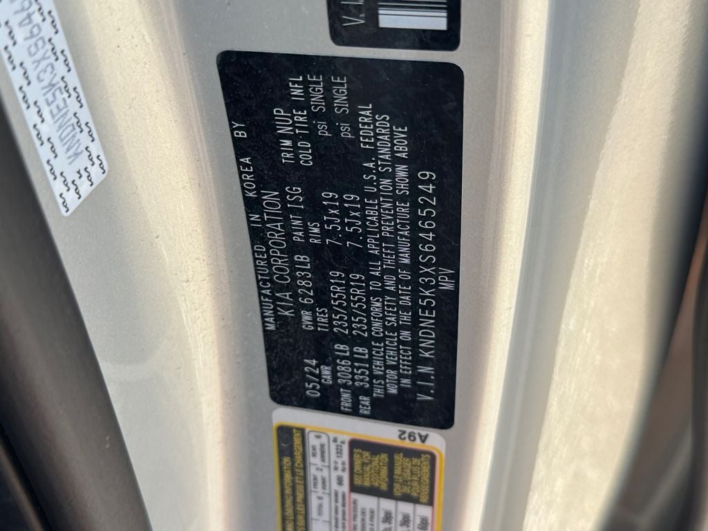 2025 Kia Carnival SX Prestige Rear Screen