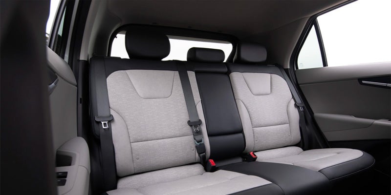 white and black backseats of 2024 kia niro ev