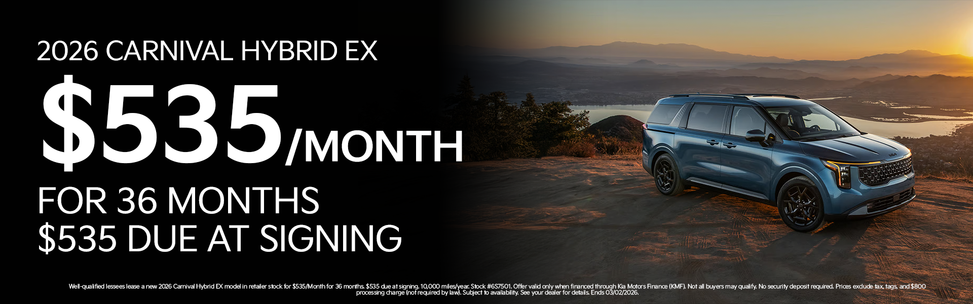 New 2026 Carnival Hybrid EX