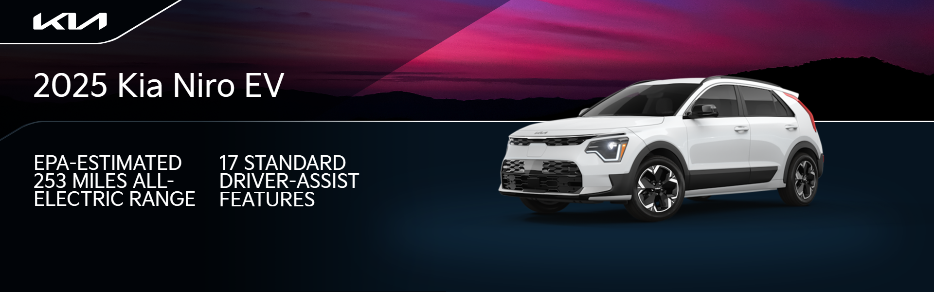 2025 Kia Niro EV Banner with range information Temple Hills, MD